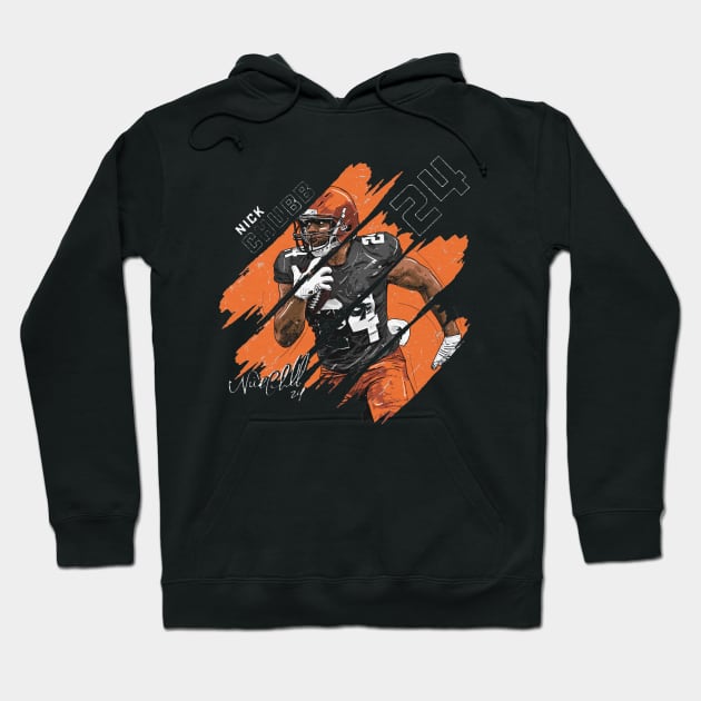 Nick Chubb Cleveland Stripes Hoodie by MASTER_SHAOLIN